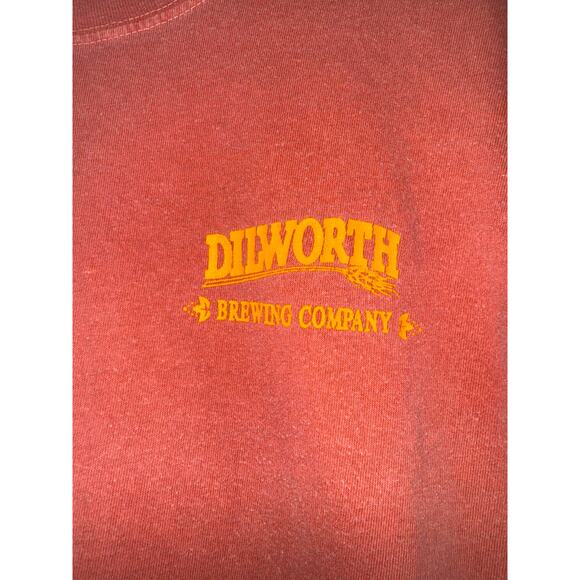 Vintage Dilworth Brewing Company Single Stitch Red Mens Large Long Made in USA - Picture 5 of 5